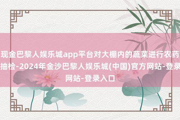现金巴黎人娱乐城app平台对大棚内的蔬菜进行农药残留抽检-2024年金沙巴黎人娱乐城(中国)官方网站-登录入口