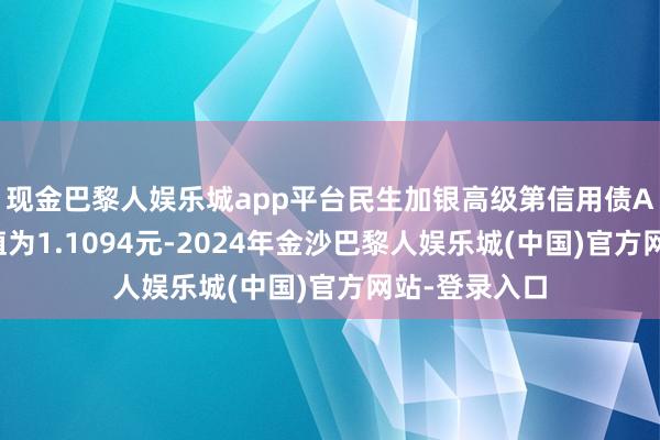 现金巴黎人娱乐城app平台民生加银高级第信用债A最新单元净值为1.1094元-2024年金沙巴黎人娱乐城(中国)官方网站-登录入口