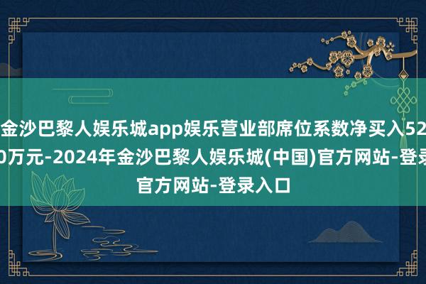 金沙巴黎人娱乐城app娱乐营业部席位系数净买入5271.60万元-2024年金沙巴黎人娱乐城(中国)官方网站-登录入口